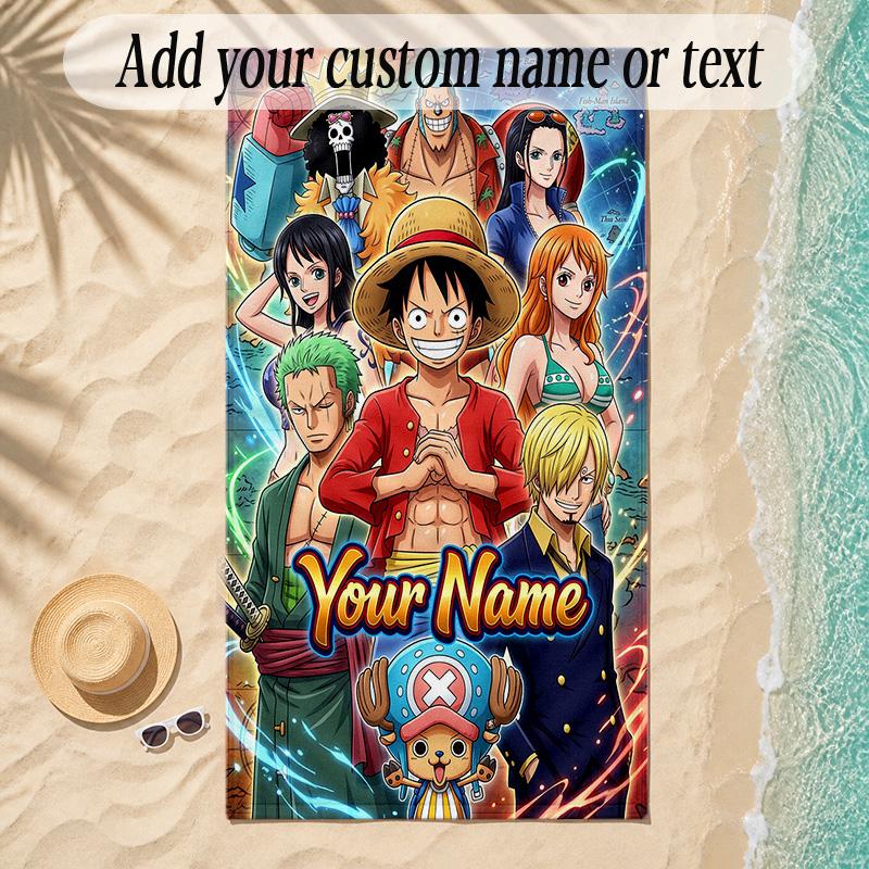 Beach TowelOne Piece Custom Name Text Personalized Soft Towel for Beach Pool Indoor Home Decor Gift
