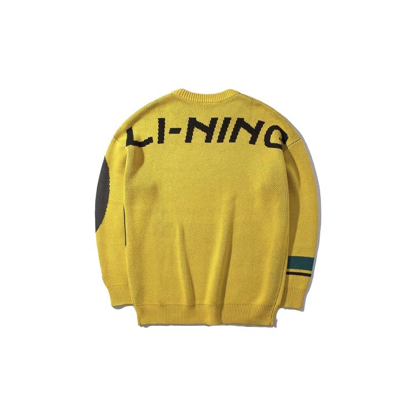 Li Ning X Disney Mickey Locker sitzender Rundhals-Pullover Herren Pullover Gelb AMBP005-2