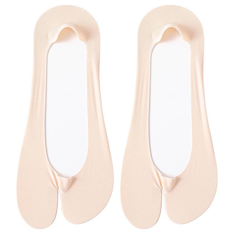 Two-Toe Low-Cut Invisible Socks with Anti-Slip Heel - Breathable and Thin for Summer