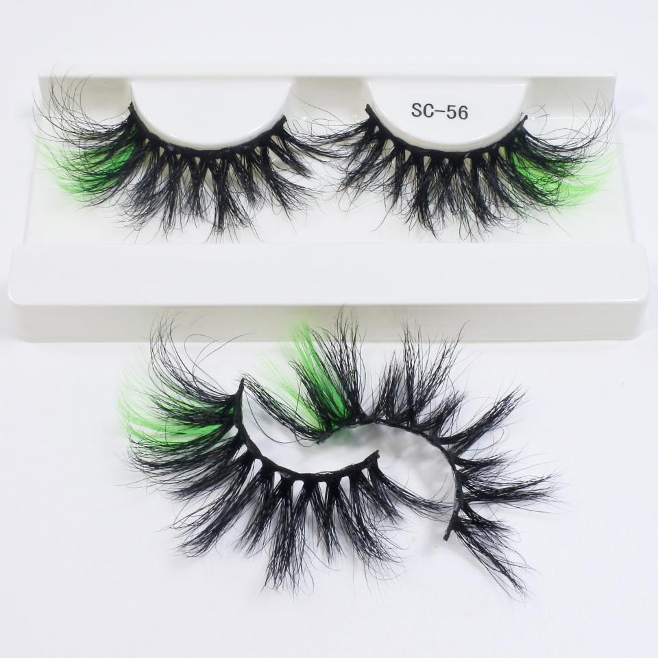 25mm Mink Eyelashes Newest Colored Lashes Dramatic Party Long Volume 3d Eyelashes Supplies Makeup False Eyelashes