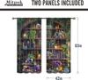 Vintage Gothic Skull Curtains Bedroom Witchy Spooky Retro Wizard Magic Bookshelf Black Mysterious Succulent Plant Curtain For Master Polyester With