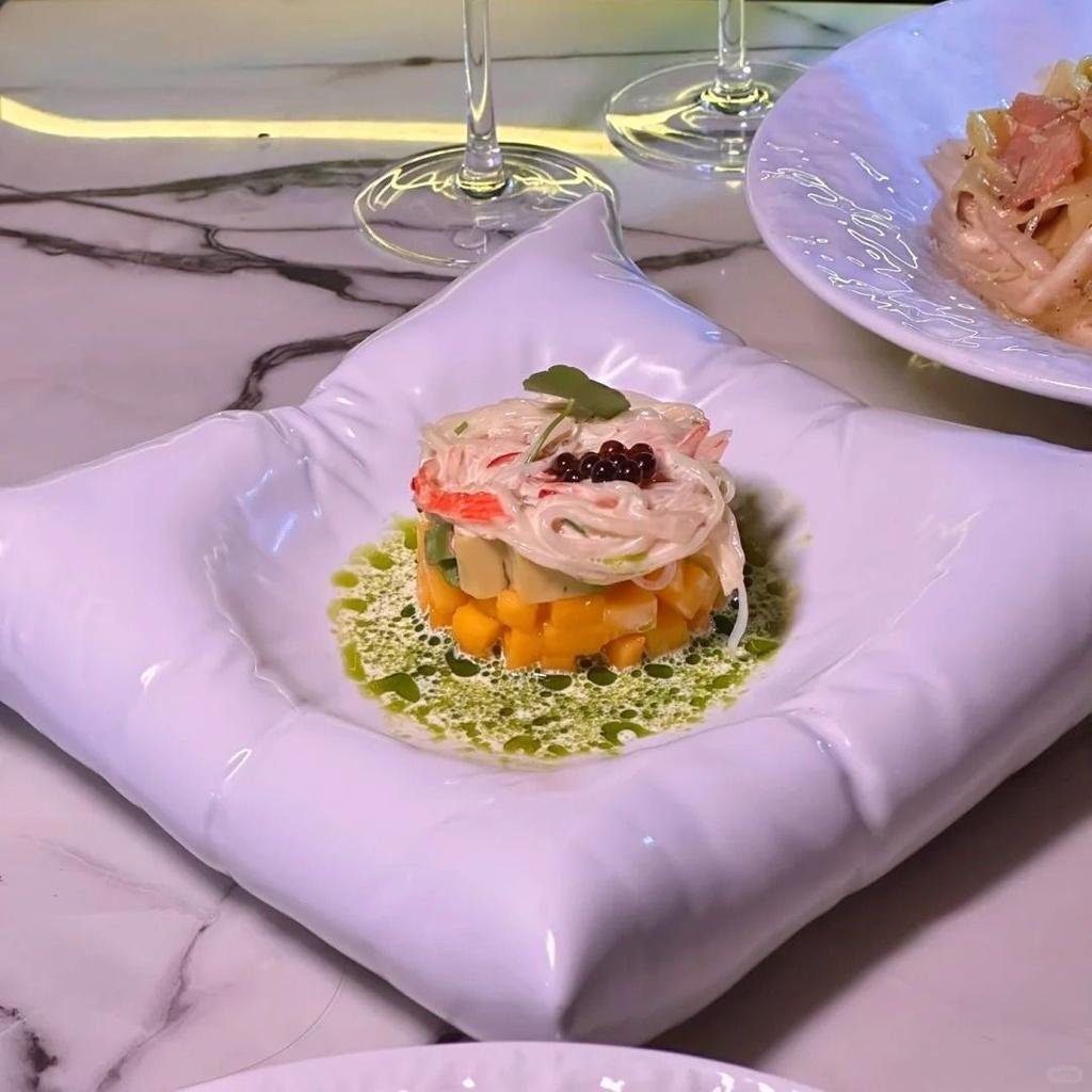 Creative Ceramic Salad Plate – Dessert, Snack, Sushi & Cold Dish Serving Plate