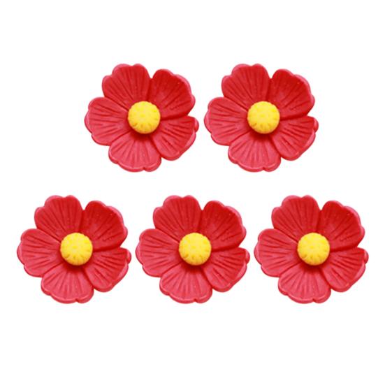 5Pcs Resin Flowers DIY Accessories Flat Back Blooms Ornaments for Jewelry Hair Accessories DIY Craft Projects