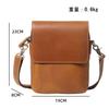 NICE SELECTION Men's Genuine Leather Mini Shoulder Bag, Sacoche, Smartphone Shoulder Bag, Slim, Compact, Simple, 2-Way, 3-Way (Brown, Regular)