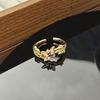 Medieval Vintage Butterfly Open Ring Light Luxury High Sense Personality Finger Niche Retro Ring