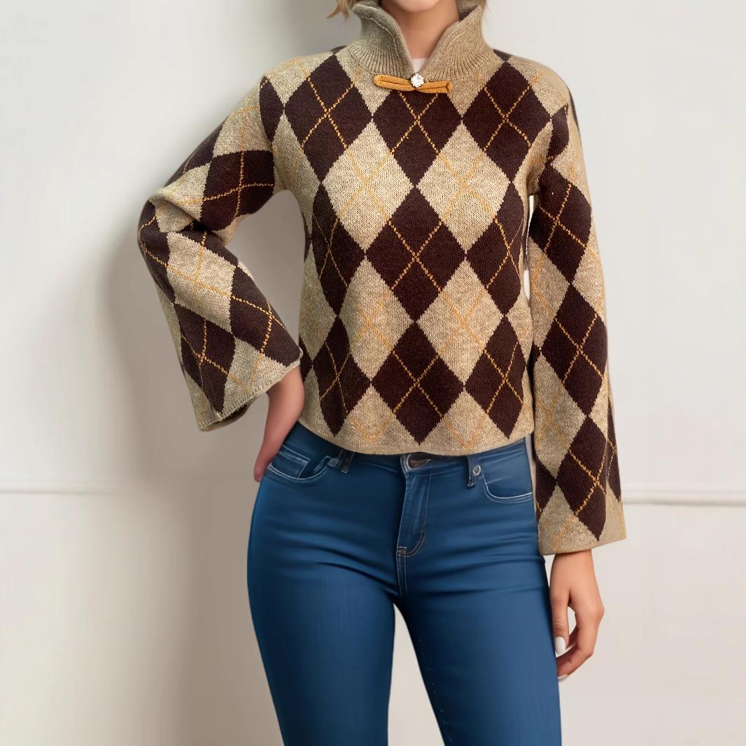 

Зимнее женское китайское национальное платье с расклешенным рукавом и воротником-стойкой, модное нижнее белье с внутренней планкой и пуговицами, трикотаж L хаки