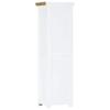 Highboard White and Brown 40x30x128 Cm Solid Mango Wood