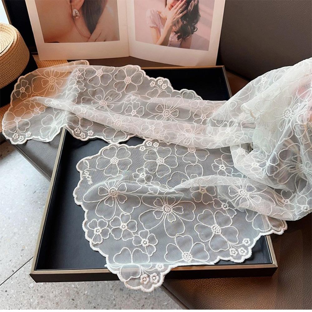 Retro Women's Lace Scarf Korean Version Female Headscarf Versatile Silk Headband