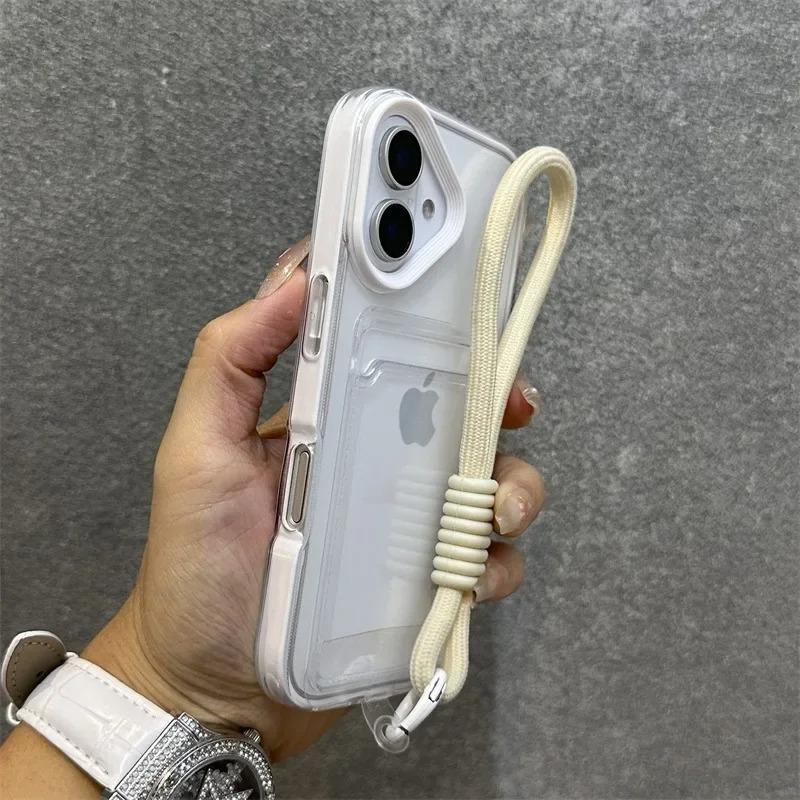 Applicable To iPhone11promax Simple Transparent Card Case Mobile Phone Case Lanyard Apple 11 Silicone 11 Anti-drop 11 Sets