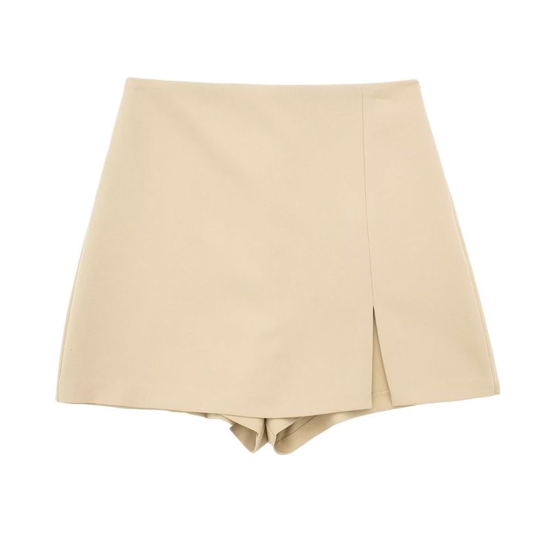 

Kaslead Ретро Мода Кюлоты с Высокой Посадкой и Разрезом Khaki M