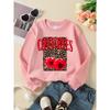 Girls Soft Crewneck SweatshirtLeopard Print Cherries Graphic Design with Cute Creative Print, Casual All-Match for Fall Winter, Ideal Holiday Present