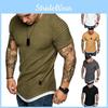 Color Solid Men Slim Fit O Neck Short Sleeve Muscle Tee Shirt Casual Tops Shirts