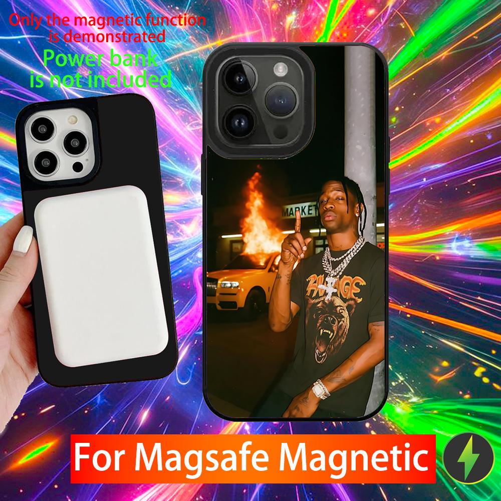 T-Travis Rapper S-Scott Phone Case For iPhone 16,15,14,13,12,11,Pro,Max,Plus,Mini,SE New Magsafe Magnetic Wireless Charging