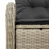 Garden Sofa with Cushions Light Grey 121 X 62 X 69 Cm Poly Rattan