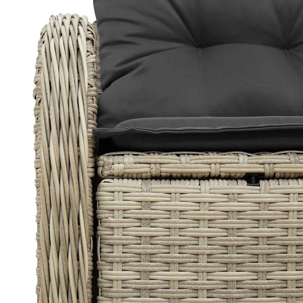 Garden Sofa with Cushions Light Grey 121 X 62 X 69 Cm Poly Rattan