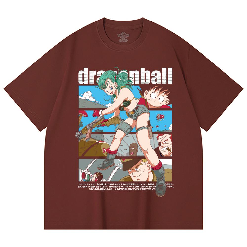 230 Gsm 100% Cotton Dragon Ball V8 Bulma Print Unisex Heavy Cotton T Shirt