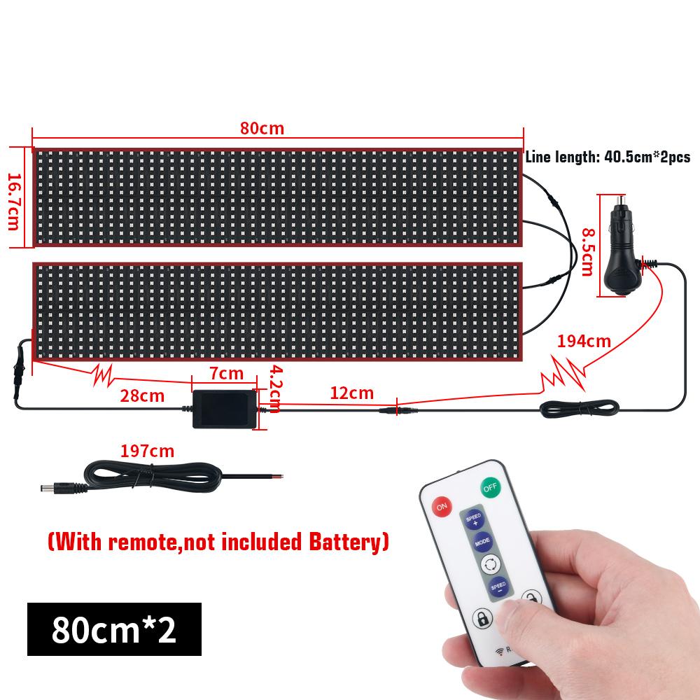 Truck Car Devil Eye LED Pixel Panel Light Matrix Pixel Panel Soft Foldable Lighting Scrolling for Truck Remote Control 12V 24V