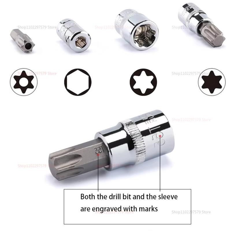 Torx Star Sockets and Bit Set with Storage Box E-Security Tamper Drive Handheld Tool For Disassembly Repair and Maintenance