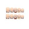 24Pcs 3D Embossed Carved Press‑on Nails European French Leopard Print Y2K Fake Nails Cool Girl Artificial Nail Tips for Party Wear
