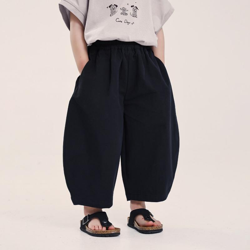 Boys Young Kids Loose Solid Casual Summer Cropped Pants