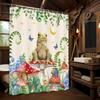 Mushroom Printed Shower Curtain Boho Moon Stars Aesthetic Floral Frog For Bathroom Decor
