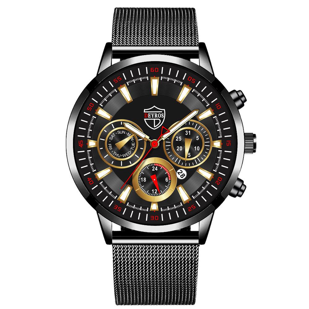 Moderne Herrenuhr Kalenderuhr Business-Uhr Herren-Edelstahluhr Hand Quarzuhr