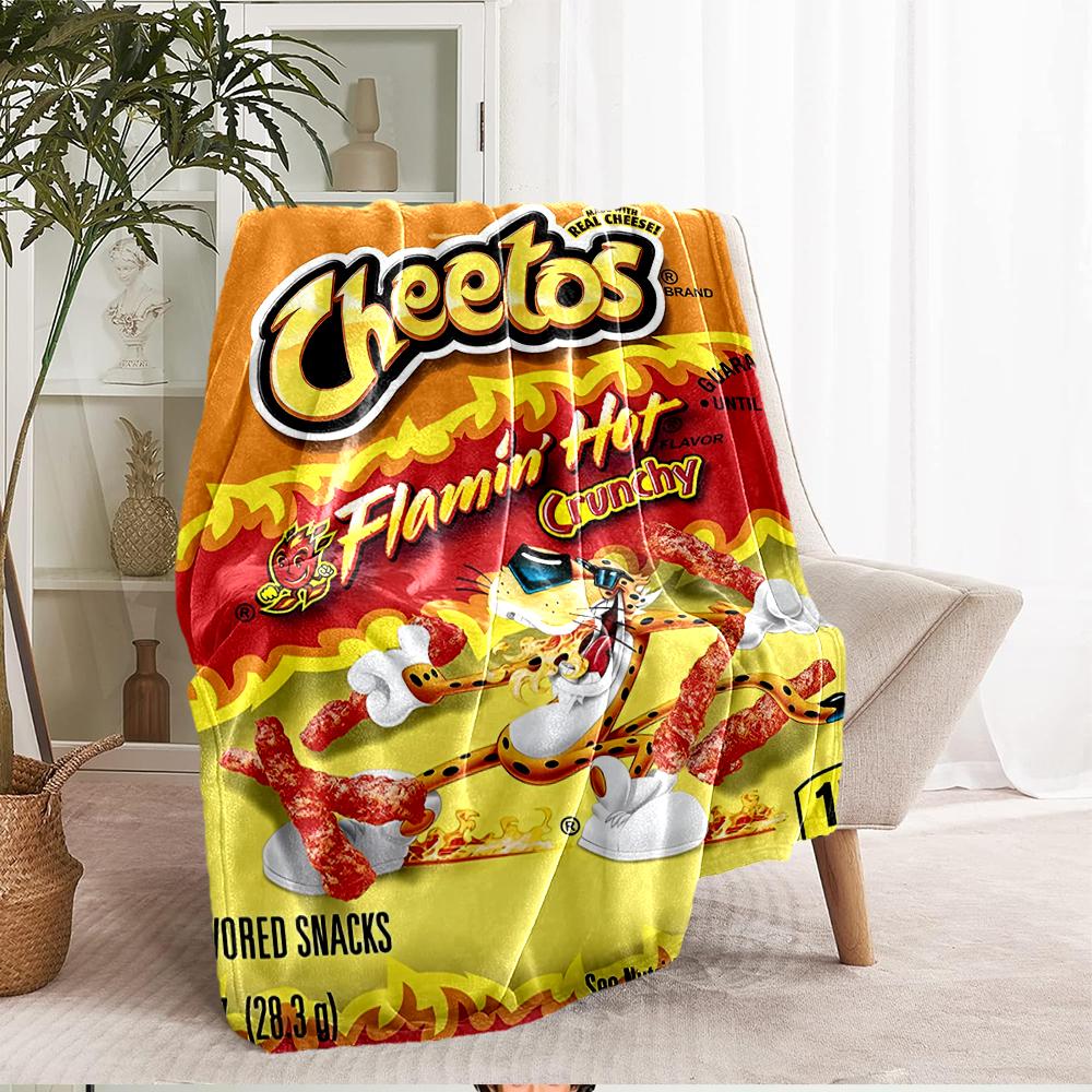 Cheetos Theme Printed Blanket - Perfect for Couch, Bed, Travel & Outdoor Use | Machine Washable, Cozy & Durable.