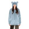 Women's Comfortable Furry Hooded Long Sleeve Sweatshirt With Eye Mask