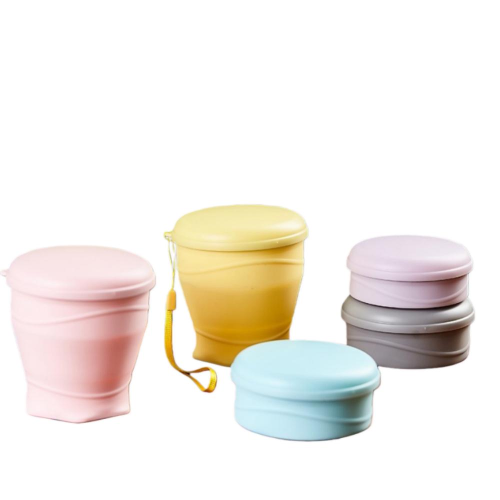 180ml faltbarer Wasserbecher, faltbarer Reisebecher aus Silikon - faltbarer Campingbecher aus Silikon mit Deckel - geeignet für Reisen, Camping,