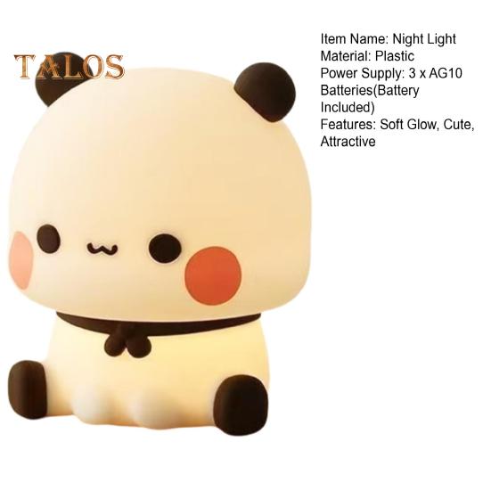 Cartoon Panda Night Light LED Lamp Touch Control Dimmable Soft Lighting Flicker Free Novelty Animal Touch Night Lamp