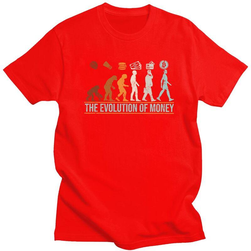 Custom Classic Evolution Of Money Bitcoin T Shirt Men BTC Crypto Coins Tshirt Streetwear Tee Tops Pure Cotton Oversized Tshirt S