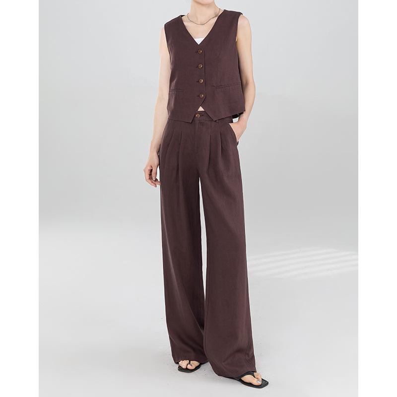 

Women s Summer Thin Style Commuting Wide-leg Pants Floor-sliding Pants S