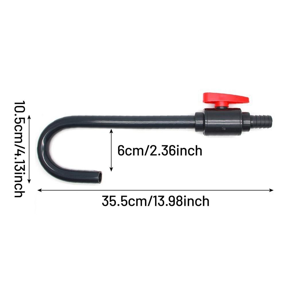 Fish Tank Filter Parts Water Filling Tube PVC Material with Control Valve for Aquarium Pumps and Accessories