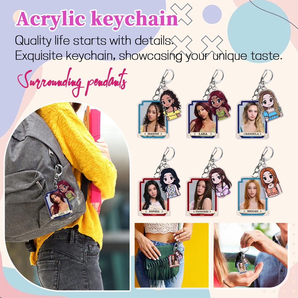 Girls Group Acrylic Keychain New Bag Pendant Accessories Jewelry