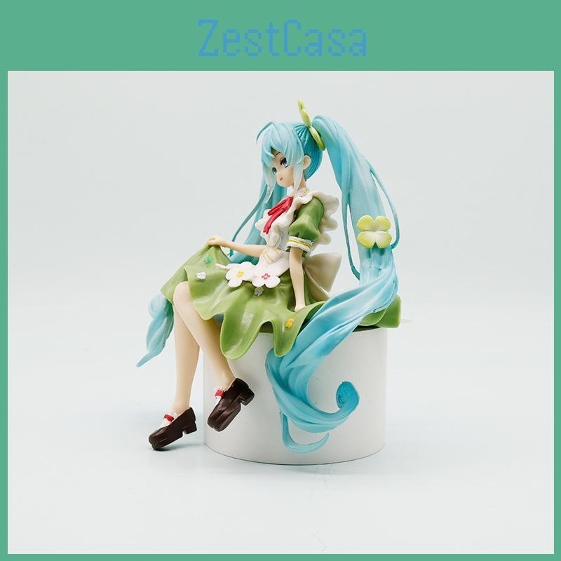 Pvc Hatsune Miku Model Ornament With Four Leaf Clover Style For Fans Gift