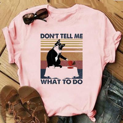 Cat Pet Tee Top Fashion T Shirt 90s Sweet Lovely Style Trend Cute Clothing Casual Short Sleeve Women Print Lady Female Graphic T-shirt
