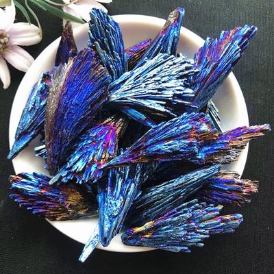 Natural Stonesblue Color And Minerals Titanium Aura Quartz Tail Decor AVE