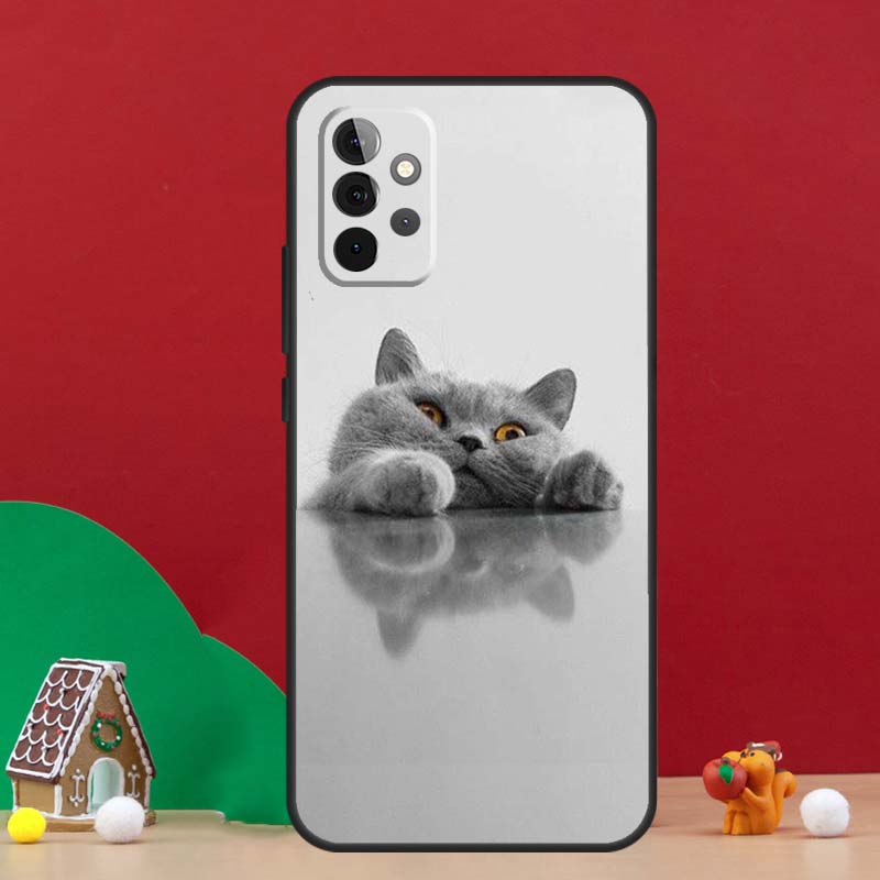 Beautiful Grey British Shorthair Cat Case For Samsung Galaxy A17 A06 A16 A56 A36 A54 A34 A14 A52 A32 A13 A23 A33 A53 A15 A35 A55
