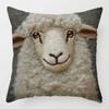 Fronha Bonita com Estampa de Ovelhas: Impressão Plana 2D, Bordado Não Real para Noites Aconchegantes Almofada de Sofá