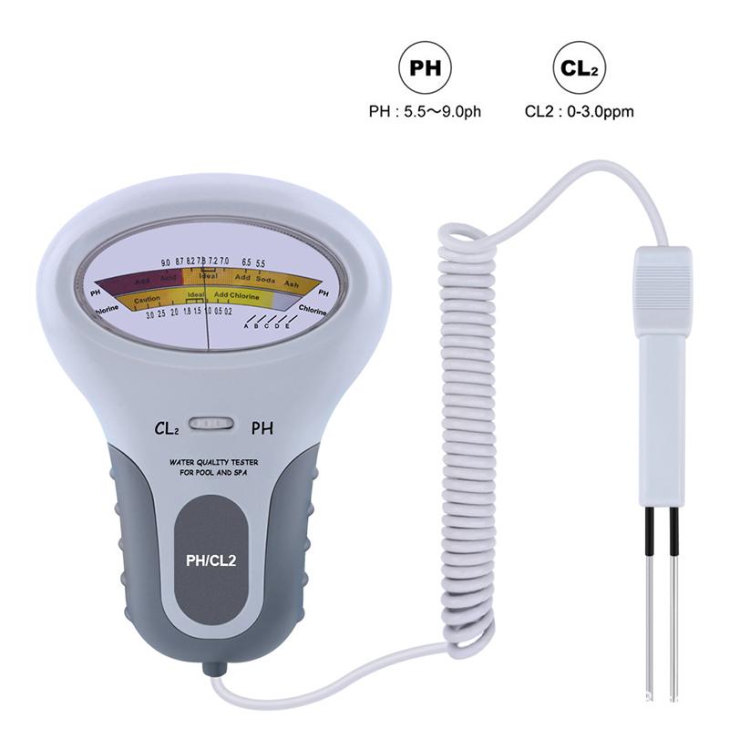 2 In 1 Ph Chlorine Meter Ph Cl2 Tester Swimming Pool Aquarium Water Quality Testing Tools Chlorine Measuring Device