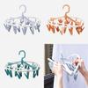 High-quality Plastic Round Shape Clothes Hanger With 20 Clips In Misty Blue