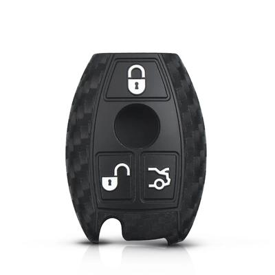 Chave de carro remota de fibra de carbono capa de silicone para chave para Mercedes Benz A180 A200 A260 W203 W210 W211 AMG W204 CES CLA Classe