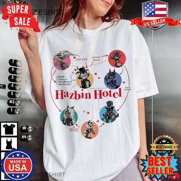

Hazbin Hotel Relationship Chart T-Shirt, S-5XL 3XL