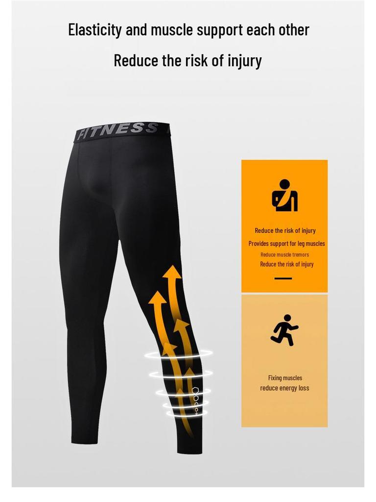 Men's Quick-Dry Reflective Running & Fitness Suit - 4-Piece Set