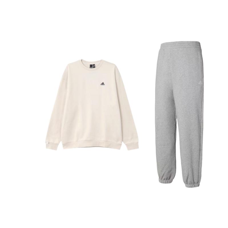 

Adidas Crew Neck Logo Comfortable Long Sleeve Pullover Sweatshirt Loose Knit Long Pants Casual Sports Suit Men sweatshirt, pants IV7608+IV7598 XXL