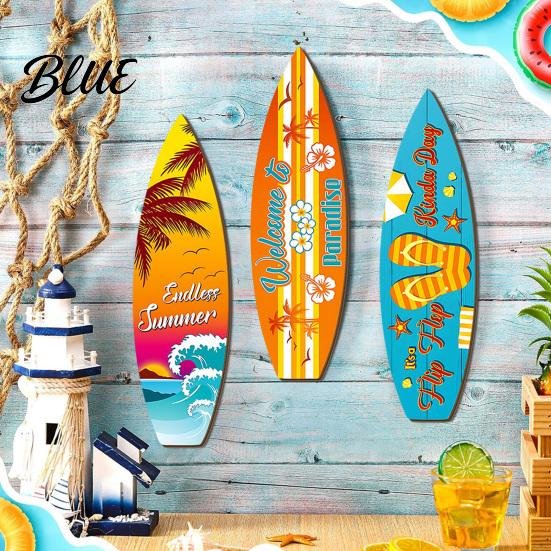 Coastal Home Decoration Decor Sign Wall Wooden Art Hawaiian Surfboard Tropical Beach Summer Aloha Theme Hanging Plaque Sign for