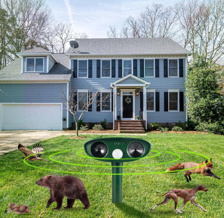 Ultrasonic Solar Animal & Insect Repeller with Infrared Sensing