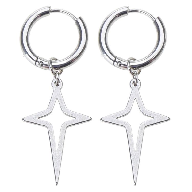 

Star Drop Earring Rock Cool Women Cross Earring for Lady Girls Gift Jewelry серебряный