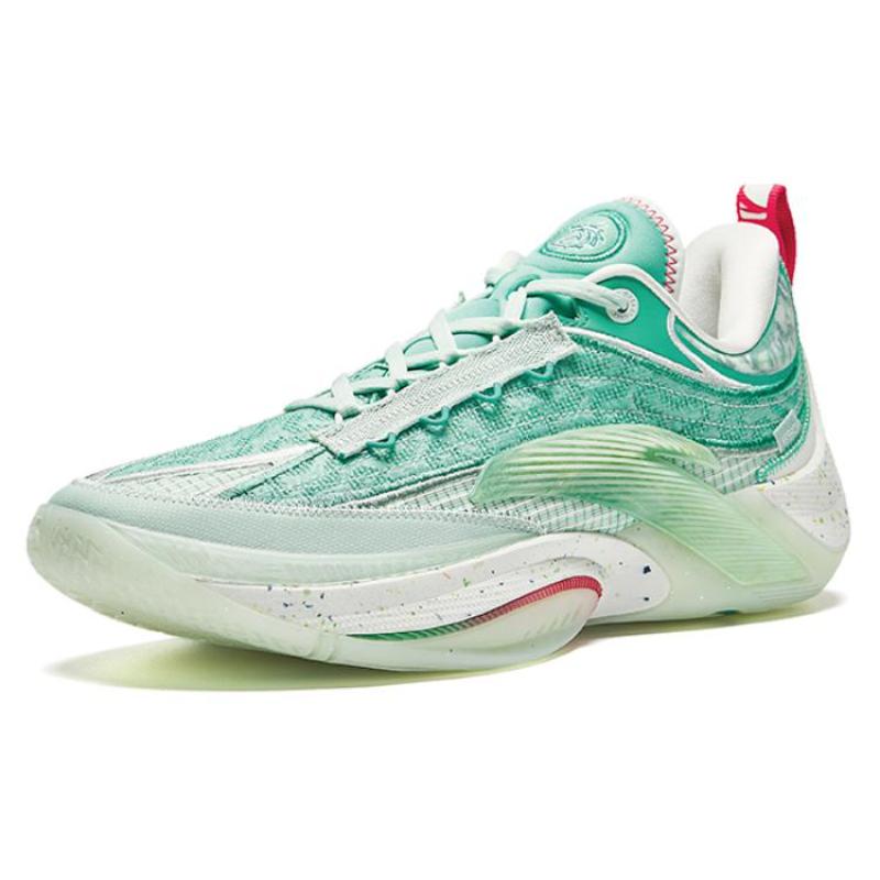 Anta Zap 1 ESG Cushioning, Wear Resistant Low top Basketball Shoes Men's Green White Sneakers 912411111Q-1