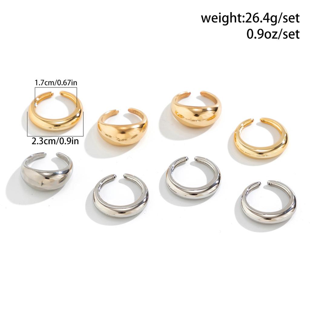 DIEZI Vintage Punk Metal Rings For Women Men Party Geometric Gold Silver Color Knuckle Joint Nail Ring Sets  New Jewelry